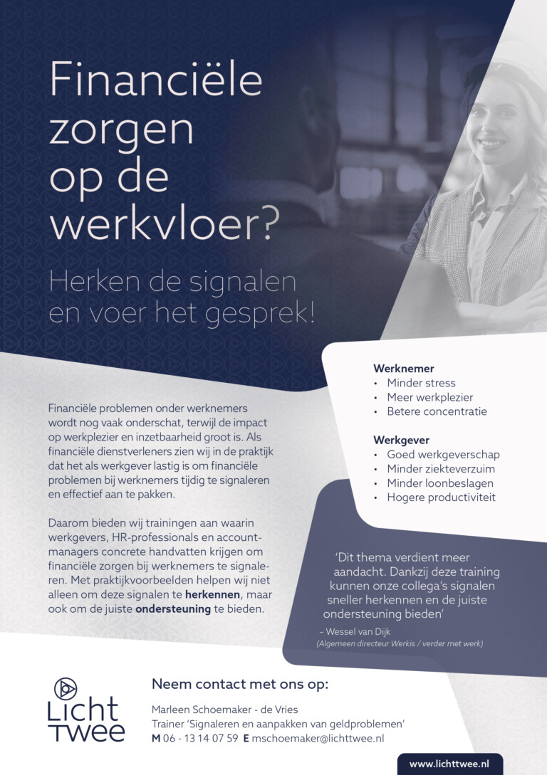 Licht Twee flyer financiële zorgen op de werkvloer page 0001